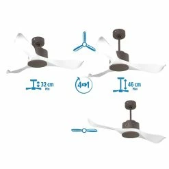 Remise 👍 Klassfan Ventilateur de plafond Réversible Thermostat Wifi Moteur à courant continu Toits en pente Télécommande Scénarios Adaptateur 2/3 Lames 🔥 -Optonica Soldes 8435525607540 4