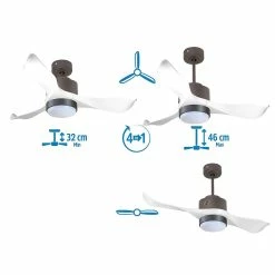 Nouveau 🛒 Klassfan Ventilateur de plafond Réversible Lumière Thermostat Dimmable Wifi Moteur à courant continu Toits en pente Télécommande Scénarios Lumi 🛒 -Optonica Soldes 8435525607557 3