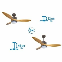 Sortie 🤩 Klassfan Ventilateur de plafond Réversible Lumière Thermostat Dimmable Wifi Moteur à courant continu Toits en pente Télécommande Scénarios Lumi 👏 -Optonica Soldes 8435525607601 4