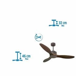 Sortie ⌛ Klassfan Ventilateur de plafond Réversible Thermostat Wifi Moteur à courant continu Toits en pente Télécommande Scénarios Hypersilence Mémoire 😀 -Optonica Soldes 8435525607618 4