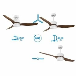 Meilleure affaire ⌛ Klassfan Ventilateur de plafond Réversible Lumière Thermostat Dimmable Wifi Moteur à courant continu Toits en pente Télécommande Scénarios Lumi ✨ -Optonica Soldes 8435525608462 3