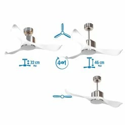 Meilleure vente 👏 Klassfan Ventilateur de plafond Réversible Thermostat Wifi Moteur à courant continu Toits en pente Télécommande Scénarios Adaptateur 2/3 Lames 👏 -Optonica Soldes 8435525608660 4