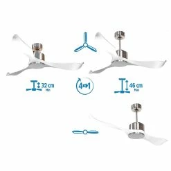 Le moins cher 🎁 Klassfan Ventilateur de plafond Réversible Thermostat Wifi Moteur à courant continu Toits en pente Télécommande Scénarios Adaptateur 2/3 Lames 🥰 -Optonica Soldes 8435525608677 4