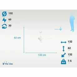 Meilleur prix 👏 Purline Ventilateur de plafond 60W réversible avec commande murale ❤️ -Optonica Soldes 8436545094341 6