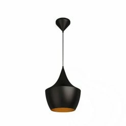 Vente flash 💯 Homemania Lampe de suspension Metal Black - Noir, or - 25 x 25 x 138 cm 👍