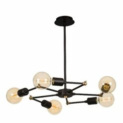 Meilleure vente 😉 Homemania Lustre Labirint - Noir - 50 x 50 x 43 cm 🎉