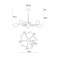 Meilleure vente 😉 Homemania Lustre Labirint - Noir - 50 x 50 x 43 cm 🎉 -Optonica Soldes 8681515590303 4