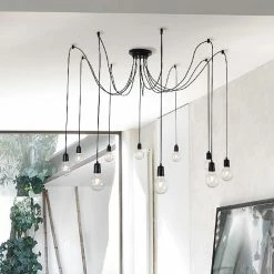 Tout neuf đ HOMEMANIA Lampe Ă Suspension Wire - Noir - 180 x 180 x 93 cm đ
