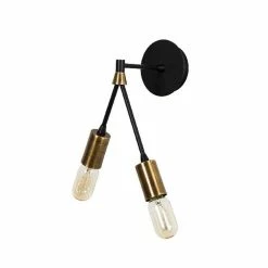 Budget 🤩 HOMEMANIA Lampe Murale Duos - Cuivre, noir - 17 x 17 x 35 cm ❤️