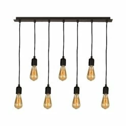 Acheter 😀 HOMEMANIA Lampe à Suspension Fallby - Noir - 80 x 10 x 93 cm 🤩