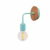 Coupon 🎉 HOMEMANIA Lampe Murale Simple Drop Wood - Bleu pastel, bois - 12 x 12 x 13 cm ⭐
