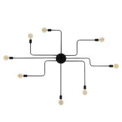 Meilleure affaire 🔥 HOMEMANIA Lampe de Plafond Spider - Noir - 190 x 130 x 15 cm 🎁