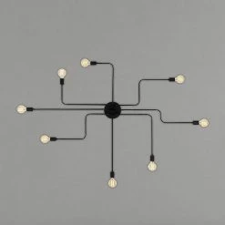 Meilleure affaire 🔥 HOMEMANIA Lampe de Plafond Spider - Noir - 190 x 130 x 15 cm 🎁 -Optonica Soldes 8681847142126 3