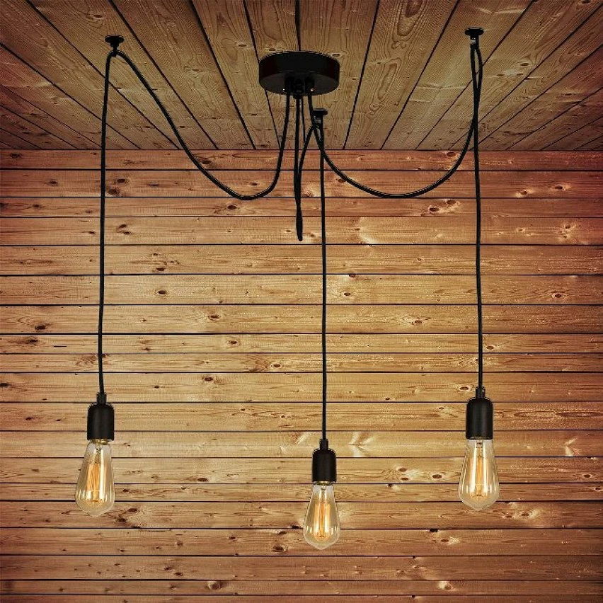 Budget 😀 HOMEMANIA Lampe à Suspension Wire - Noir - 180 x 180 x 93 cm 🧨 4 Budget 😀 HOMEMANIA Lampe à Suspension Wire - Noir - 180 x 180 x 93 cm 🧨 – Image 4