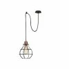 Bon marché 😉 HOMEMANIA Lampe à Suspension Wire-Fall - Cuivre, noir - 100 x 20 x 113 cm 🛒