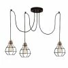 Meilleure vente 😀 HOMEMANIA Lampe à Suspension Wire-Fall - Cuivre, noir - 180 x 180 x 113 cm 🌟