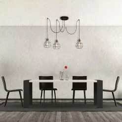 Meilleure vente 😀 HOMEMANIA Lampe à Suspension Wire-Fall - Cuivre, noir - 180 x 180 x 113 cm 🌟 -Optonica Soldes 8681847142218 2