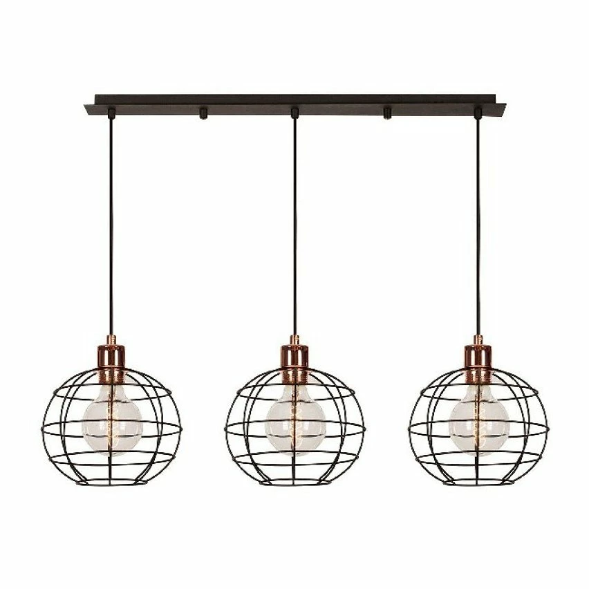 Remise ❤️ HOMEMANIA Lampe à Suspension Wires - Cuivre, noir - 90 x 20 x 113 cm 🔥 1 Remise ❤️ HOMEMANIA Lampe à Suspension Wires - Cuivre, noir - 90 x 20 x 113 cm 🔥