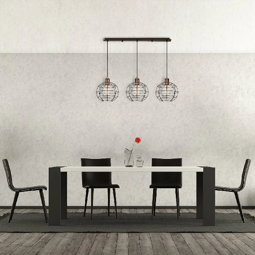 Remise ❤️ HOMEMANIA Lampe à Suspension Wires - Cuivre, noir - 90 x 20 x 113 cm 🔥 2 Remise ❤️ HOMEMANIA Lampe à Suspension Wires - Cuivre, noir - 90 x 20 x 113 cm 🔥 – Image 2