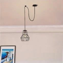 Meilleur prix 👏 HOMEMANIA Lampe à Suspension Wire-Fall - Cuivre, Noir - 100 x 20 x 113 cm 🎁 -Optonica Soldes 8681847144830 2