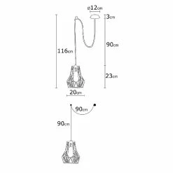 Meilleur prix 👏 HOMEMANIA Lampe à Suspension Wire-Fall - Cuivre, Noir - 100 x 20 x 113 cm 🎁 -Optonica Soldes 8681847144830 4