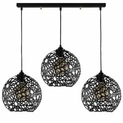 Remise ⌛ HOMEMANIA Lampe à Suspension Seljuk - Noir - 100 x 25 x 115 cm ❤️ -Optonica Soldes 8681847167433 2