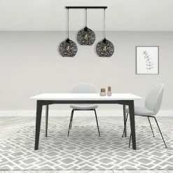 Remise ⌛ HOMEMANIA Lampe à Suspension Seljuk - Noir - 100 x 25 x 115 cm ❤️ -Optonica Soldes 8681847167433 3