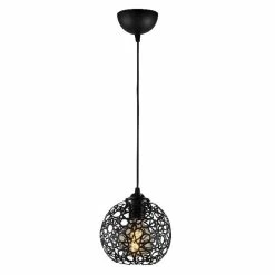 Budget đ HOMEMANIA Lampe Ă Suspension Seljuk - Noir - 17 x 17 x 115 cm đ