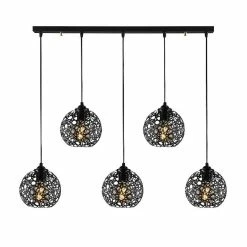 Nouveau đ€© HOMEMANIA Lampe Ă Suspension Seljuk - Noir - 100 x 17 x 119 cm đ„°