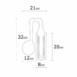 Meilleure affaire ⭐ HOMEMANIA Lampe Murale Douby II - Noir, Argent - 12 x 21 x 32 cm 😍 -Optonica Soldes 8681847167648 3