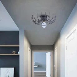 Top 10 ⭐ HOMEMANIA Lampe de Plafond Lion - Noir - 32 x 32 x 9 cm ✔️ -Optonica Soldes 8681847167679 2