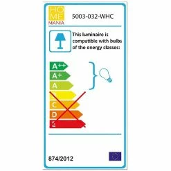 Meilleure vente 😍 HOMEMANIA Lampe de Plafond Lion - Blanc - 32 x 32 x 9 cm ❤️ -Optonica Soldes 8681847167693 4