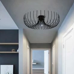 Meilleur prix ✨ HOMEMANIA Lampe de Plafond Lion - Noir - 56 x 56 x 16 cm 😉 -Optonica Soldes 8681847168324 2