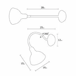 Meilleur prix 🔥 HOMEMANIA Lampe Murale Joker - Cuivre - 16 x 44 x 16 cm 💯 -Optonica Soldes 8681847168386 3