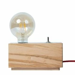 Grosses soldes 🎉 HOMEMANIA Lampe de Bureau Idea - Chêne - 10 x 19 x 10 cm 😀