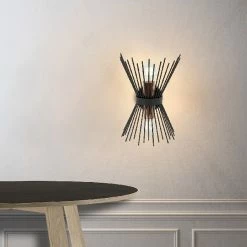 Budget 😍 HOMEMANIA Lampe Murale Brush - Noir, Cuivre - 22 x 32 x 15 cm 👏 -Optonica Soldes 8681847177425 2