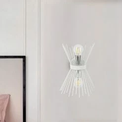 Acheter 👍 HOMEMANIA Lampe Murale Brush - Blanc, Chrome - 22 x 32 x 15 cm 👍 -Optonica Soldes 8681847177432 3