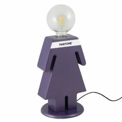 Acheter 🔔 HOMEMANIA Lampe de table Eva - Violet, blanc, noir - 15 x 16 x 26 cm ❤️