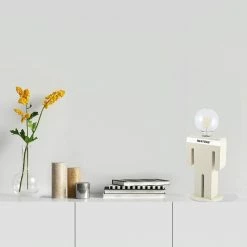 Acheter 🥰 HOMEMANIA Lampe de table Adam - Sable, Blanc, Noir - 15 x 15 x 26 cm ❤️ -Optonica Soldes 8681847183471 4