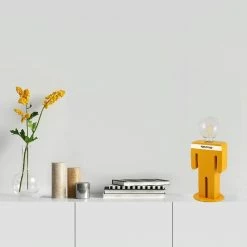 Remise 🛒 HOMEMANIA Lampe de table Adam - Orange, blanc, noir - 15 x 15 x 26 cm 💯 -Optonica Soldes 8681847183594 4