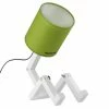 Promo 😍 HOMEMANIA Lampe de table Wally - Vert, blanc, noir - 15 x 40 x 45 cm ⭐