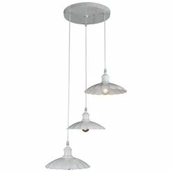 Promo 😉 HOMEMANIA Lampe à Suspension Ibiza - Blanc - 35 x 35 x 95 cm 🤩