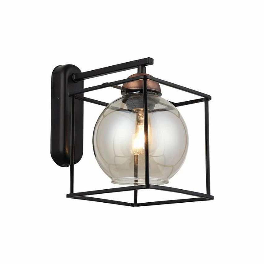 Nouveau đ HOMEMANIA Lampe Murale Arne - Noir, Cuivre - 25 x 25 x 23 cm đ 1 Nouveau đ HOMEMANIA Lampe Murale Arne - Noir, Cuivre - 25 x 25 x 23 cm đ