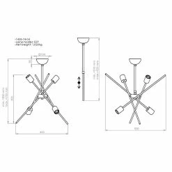 Meilleure affaire 😀 HOMEMANIA Lampe à Suspension Gera - Cuivre, noir - 40 x 53 x 75 cm ⭐ -Optonica Soldes 8699508163304 3