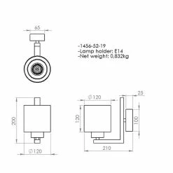 Grosses soldes 🔥 HOMEMANIA Lampe Murale Voda - Or - 12 x 21 x 20 cm 🤩 -Optonica Soldes 8699508164431 3