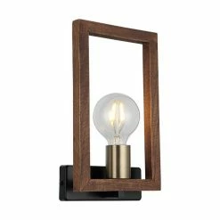 De gros ✨ HOMEMANIA Lampe Murale Era - Or, Noir, Bois - 17 x 8 x 29 cm 😍