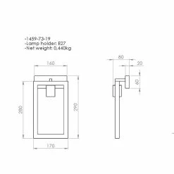 De gros ✨ HOMEMANIA Lampe Murale Era - Or, Noir, Bois - 17 x 8 x 29 cm 😍 -Optonica Soldes 8699508164639 3