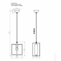 Meilleur prix 💯 HOMEMANIA Lampe à Suspension Karo - Or, Noir, Bois - 14 x 22 x 82 cm 💯 -Optonica Soldes 8699508164653 3