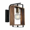 Meilleure vente 👏 HOMEMANIA Lampe Murale Karo - Or, Noir, Bois - 24 x 22 x 29 cm ⭐