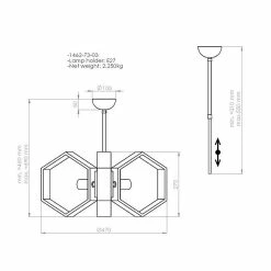 Budget 💯 Homemania Lampe à Suspension Lugo - Or, Noir, Bois - 47 x 47 x 69 cm 🎁 -Optonica Soldes 8699508164783 3